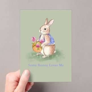 Watercolor Easter Bunny Acrylic Invitations
