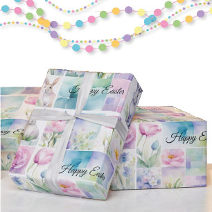 Watercolor Easter Bunny Add Name Cute Wrapping Paper