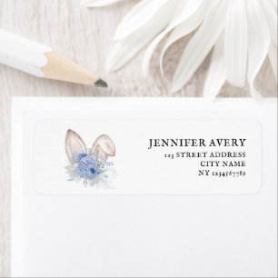 Watercolor Easter Bunny Ears Label