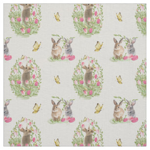 Rose & Hubble 100% cotton Easter bunny rabbit print fabric half/full mtrs & FQ