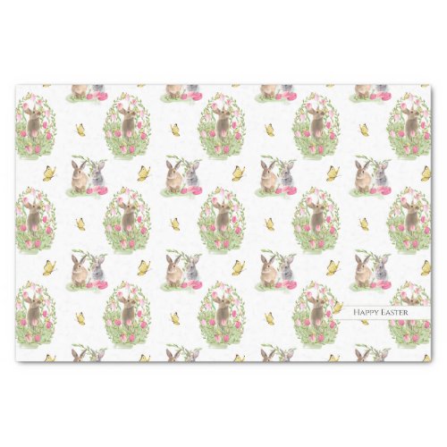 Watercolor Easter Bunny Floral Easter Egg Tissue Paper