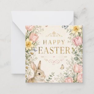 Watercolor Easter Bunny Greeting Card, Pastel Note Card
