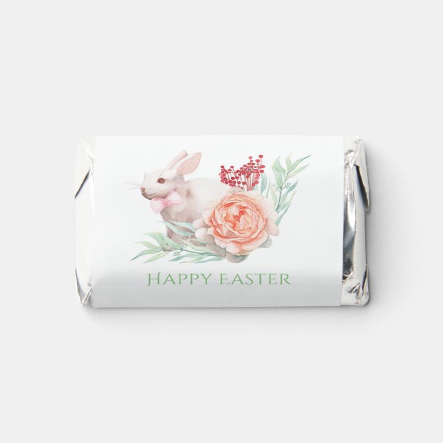 Watercolor Easter Bunny Happy Easter Hershey's Miniatures (Front)