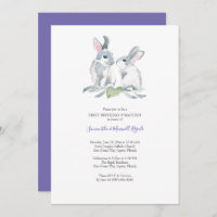 Watercolor Easter Bunny Invitations Twins Birthday