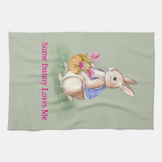 Watercolor Easter Bunny Kitchen Towel