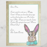 Watercolor Easter Bunny Letter for your Kids<br><div class="desc">Watercolor Easter Bunny vintage looking Easter Bunny Letter to kids.</div>