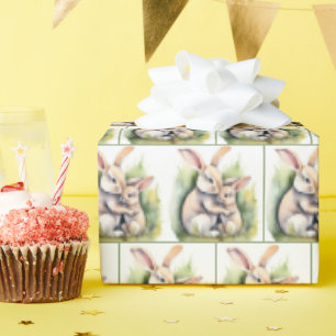 Watercolor Easter Bunny Love Wrapping Paper