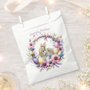 Watercolor Easter Bunny Personalized Favor Bag