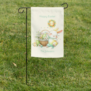 Watercolor Easter Bunny Personalized Garden Flag