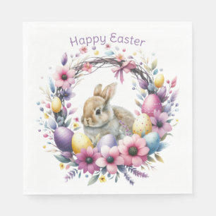Watercolor Easter Bunny Personalized Napkins