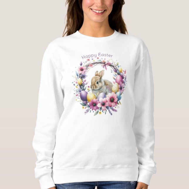 Watercolor Easter Bunny Personalized Sweatshirt (Front)