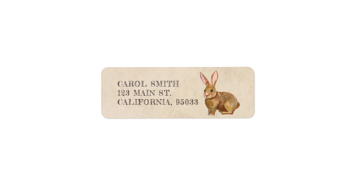 Watercolor Easter Bunny Rabbit. Label | Zazzle
