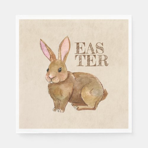 Watercolor Easter Bunny Rabbit Napkins