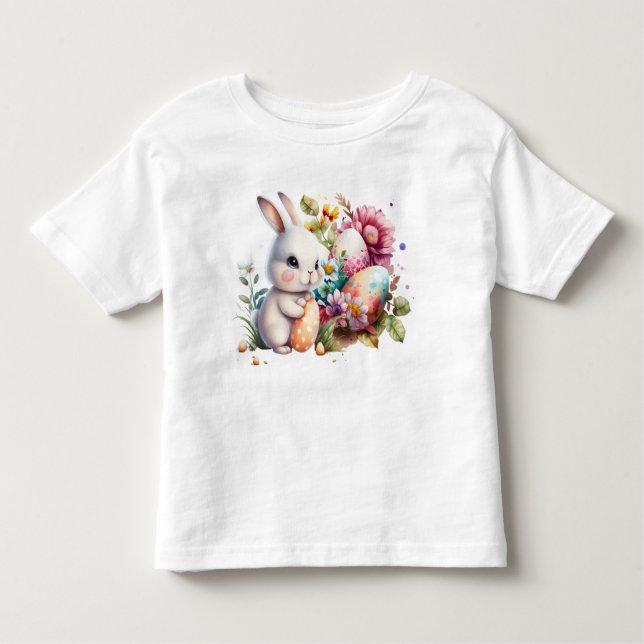 Watercolor Easter Bunny Toddler T-shirt (Front)
