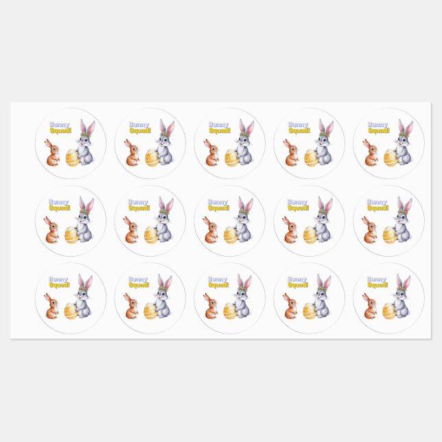 Watercolor Easter Card for Spring Holidays Labels (Sheet)