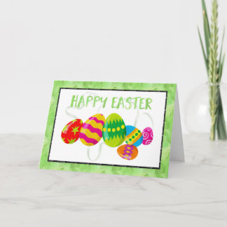 Watercolor Easter Card with Easter Eggs