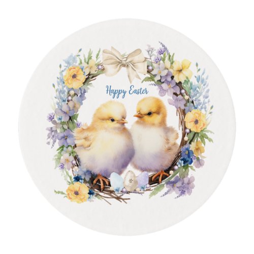 Watercolor Easter Chick Personalized Edible Frosting Rounds