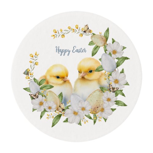 Watercolor Easter Chick Personalized Edible Frosting Rounds