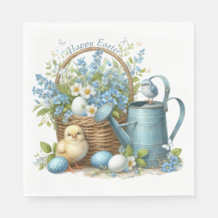 Watercolor Easter Chick Personalized Napkins