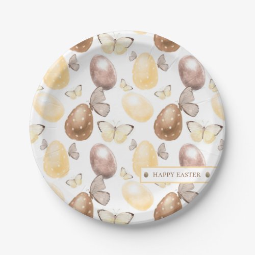 Watercolor Easter Chocolate and Caramel Eggs Paper Plates