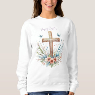 Watercolor Easter Cross Personalized Sweatshirt
