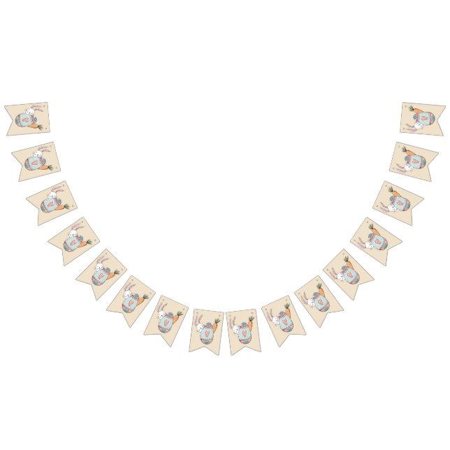 Watercolor Easter Egg and Easter Bunny Bunting Flags (All)