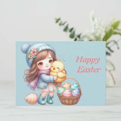 watercolor easter egg  holiday card