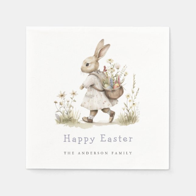 Watercolor Easter Egg Hunt Napkins (Front)