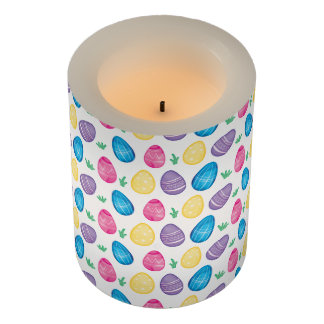 Watercolor Easter Egg Hunt Pattern Flameless Candle