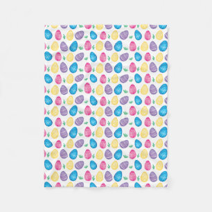 Watercolor Easter Egg Hunt Pattern Fleece Blanket