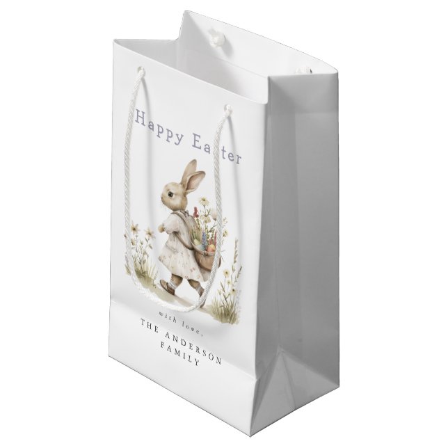 Watercolor Easter Egg Hunt Small Gift Bag (Front Angled)