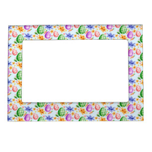 Watercolor Easter Egg Seamless Pattern Gift Magnetic Frame