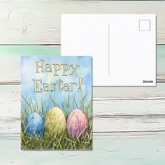 Watercolor Easter Egg Trio 