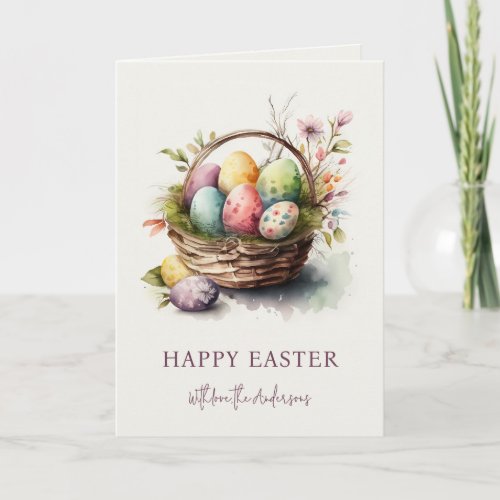 Watercolor Easter Eggs Holiday Card