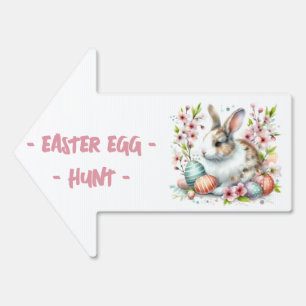 Watercolor Easter Eggs - Rabbit - Egg Hunt Arrow Sign
