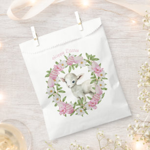 Watercolor Easter Lamb Personalized Favor Bag