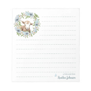 Watercolor Easter Lamb Personalized Notepad