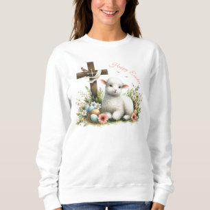Watercolor Easter Lamb Personalized Sweatshirt