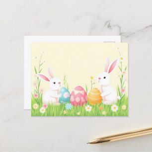 watercolor Easter postcard