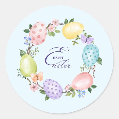 Watercolor Easter round stickers