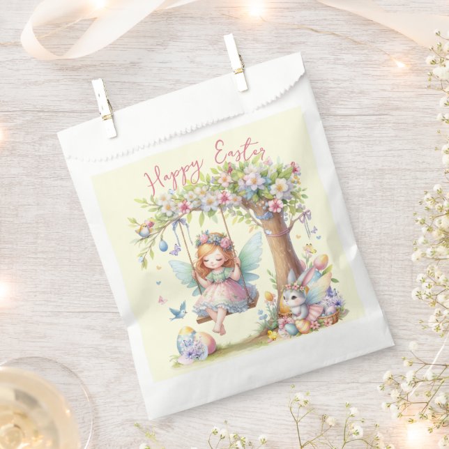 Watercolor Easter Spring Fairy Favor Bag (Clipped)