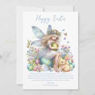 Watercolor Easter Spring Fairy Holiday Card