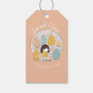 Watercolor Easter Thank You Birthday Girl Gift Tags