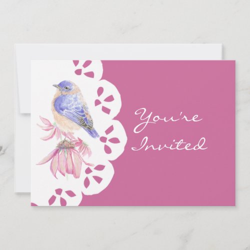 Back to Nature, Bluebird Girl's Birthday Party Custom Invites