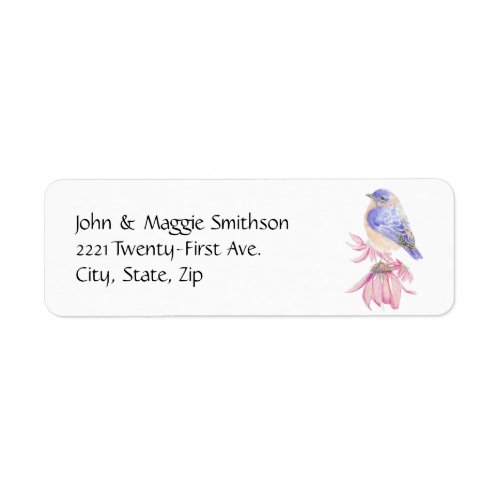 Watercolor Eastern Bluebird Blue Garden Bird Label