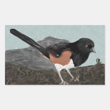 Watercolor Eastern Towhee Stickers by sfcount at Zazzle