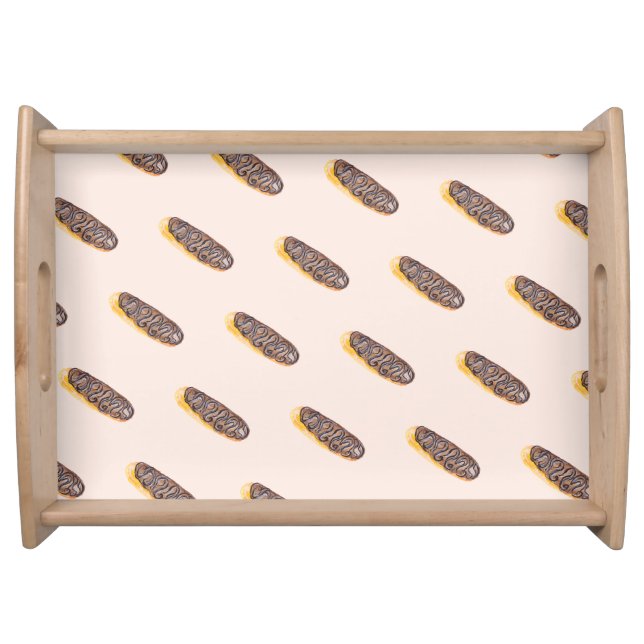 Watercolor Eclairs Donuts Fun Whimiscal   Serving Tray (Front)