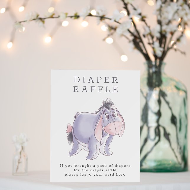 Watercolor Eeyore Baby Shower Diaper Raffle Foam Board (In Situ (Wedding))