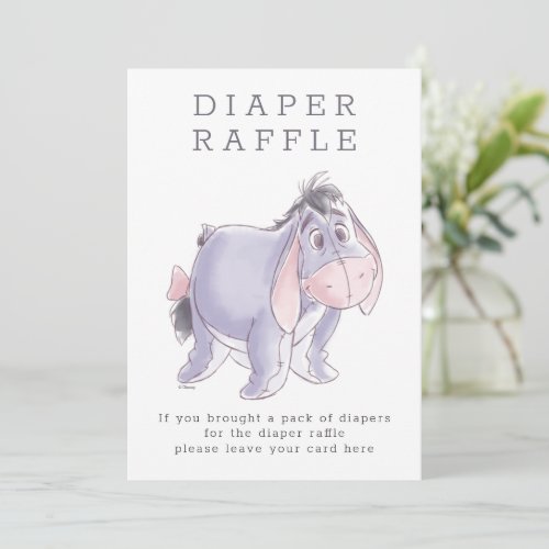 Watercolor Eeyore Baby Shower Diaper Raffle Invitation