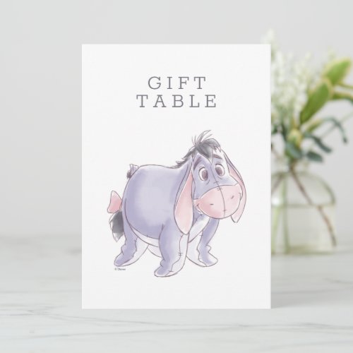 Watercolor Eeyore Baby Shower Gift Table Invitation
